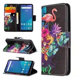 Telstra Evoke Plus 2 Wallet Case Flip Leather Card Holder Slots Magnetic Shockproof Cover (Heron Butterfly)