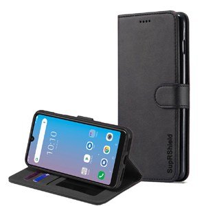 Telstra Evoke Pro Genuine SupRShield Wallet Leather Flip Stand Magnetic Case Cover (Black)