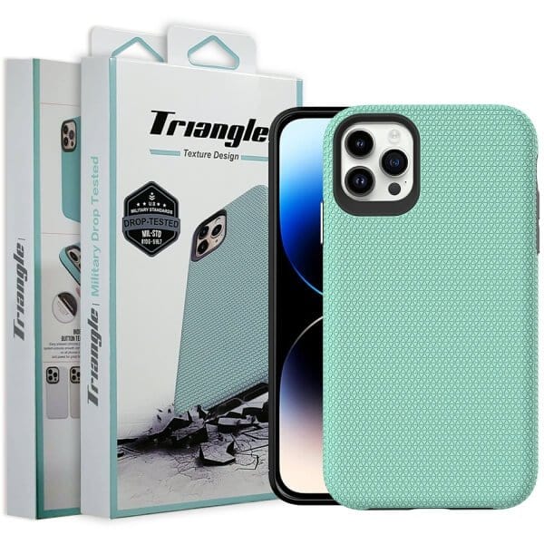 Triangle For iPhone 1414 Pro14 Pro Max 14 Plus Shockproof Case Rugged Heavy Duty Armor Rugged Bumper Anti Knock Back Apple Cover (Black)