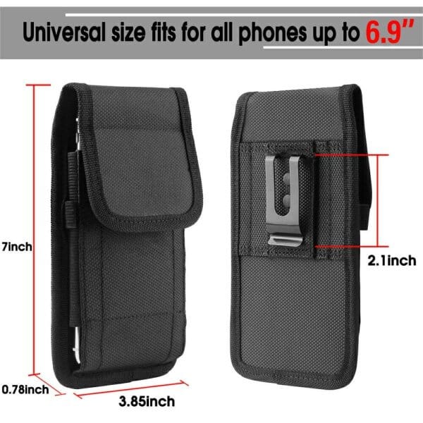 Universal Vertical Cell Phone Holster Pouch Wallet Case With Belt Clip For Phone ( Up to 6.9 inch) For iPhone Galaxy Nokia Oppo Google Motorola