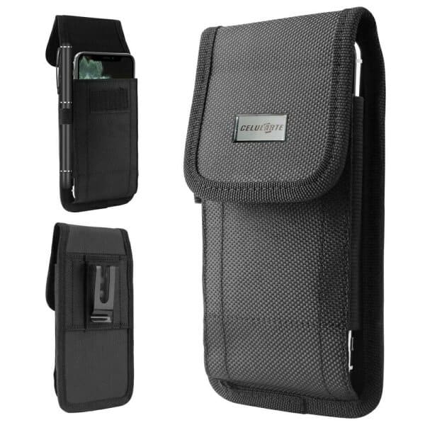 Universal Vertical Cell Phone Holster Pouch Wallet Case With Belt Clip For Phone ( Up to 6.9 inch) For iPhone Galaxy Nokia Oppo Google Motorola