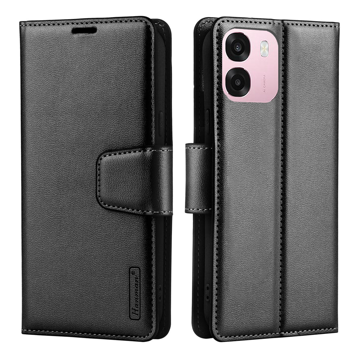 For Oppo A6 /A6X Hanman Wallet Case Flip Leather Card Slots Magnetic Stand Cover