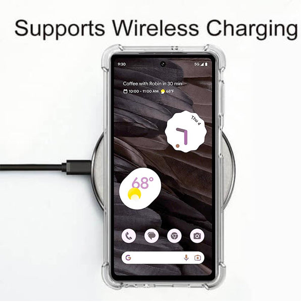 For Google Pixel 7 | 7A | 7 Pro SupRShield Clear Case Shockproof Tough Gel Clear Transparent Air Cushion Cover (Transparent)