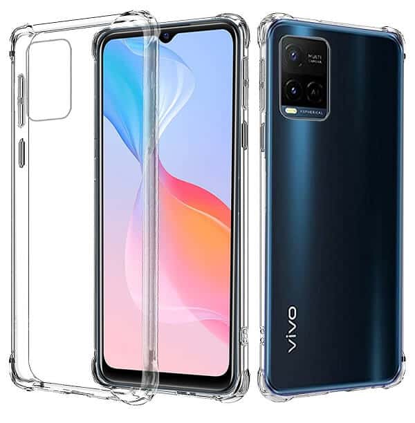 Vivo Y21 2021 Clear Case Shockproof Tough Soft Gel Clear Transparent Air Cushion Cover (Transparent)