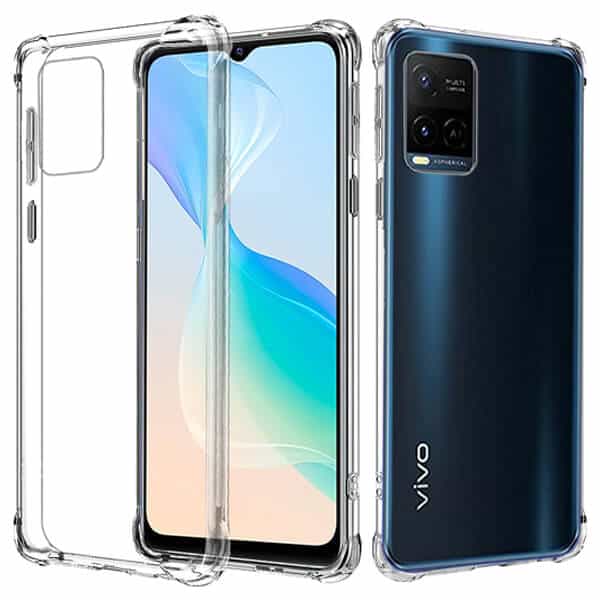 Vivo Y33S Clear Case Shockproof Tough Soft Gel Clear Transparent Air Cushion Cover (Transparent)