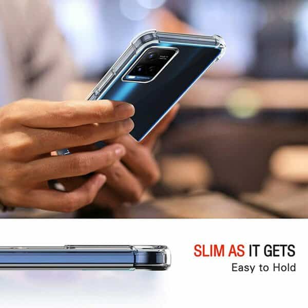 Vivo Y33S Clear Case Shockproof Tough Soft Gel Clear Transparent Air Cushion Cover (Transparent)