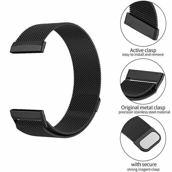 Samsung Galaxy Watch 5 40mm 44mm /Watch 5 Pro 45mm Replacement Wristband, Adjustable Stainless Steel Milanese Wrist Band Strap Loop For Women Men Unisex