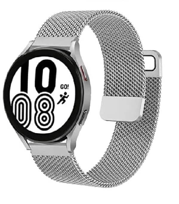 Samsung Galaxy Watch 4 40mm 44mm /Classic 42mm 46mm Wristband, Adjustable Stainless Steel Milanese Strap Loop