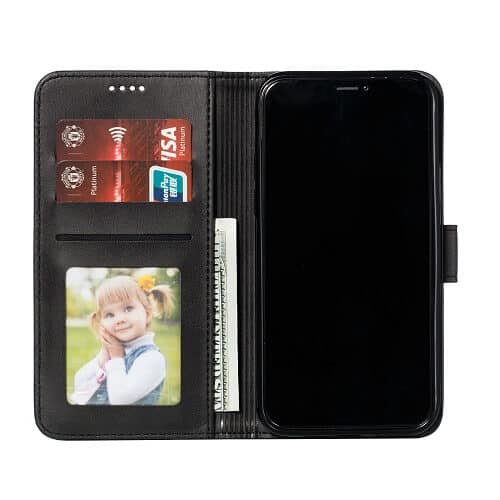 Telstra Essential Pro 2 SupRShield Wallet Leather Card Holder Flip Protective Shockproof Case Cover (Black)