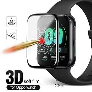 (3 Pcs) OPPO Smart Watch 41mm Screen Protector Full Coverage Tempered Glass Guard (Black)