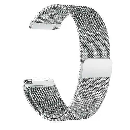 Garmin Venu SQ Stainless Steel Milanese Wristband Adjustable Smart Watch Wrist Band Kit Loop Strap (Silver)