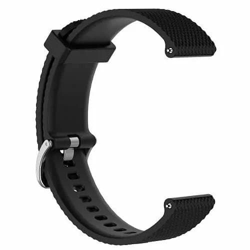 Replacement Silicone Wristband Sports Style Adjustable Wrist Bands For Garmin Forerunner 245 Music (Black)