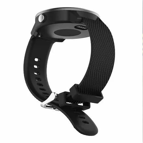 Replacement Silicone Wristband Sports Style Adjustable Wrist Bands For Garmin Forerunner 245 Music (Black)