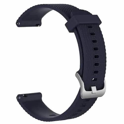 Replacement Silicone Wristband Sports Style Adjustable Wrist Bands For Garmin Forerunner 245 Music (Navy Blue)