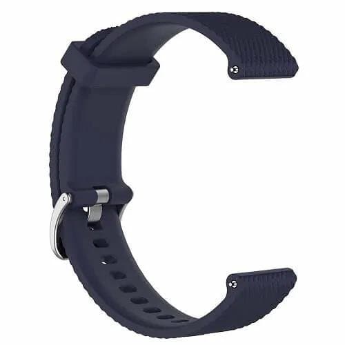 Replacement Silicone Wristband Sports Style Adjustable Wrist Bands For Garmin Forerunner 245 Music (Navy Blue)