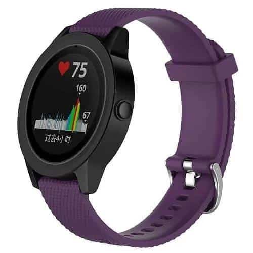 Replacement Silicone Wristband Sports Style Adjustable Wrist Bands For Garmin Forerunner 245 Music (Purple)