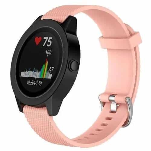 Replacement Silicone Wristband Sports Style Adjustable Wrist Bands For Garmin Forerunner 245 Music (Rose Gold)