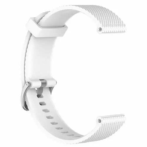 Replacement Silicone Wristband Sports Style Adjustable Wrist Bands For Garmin Forerunner 245 Music (White)