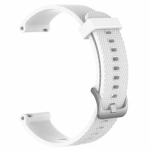 Replacement Silicone Wristband Sports Style Adjustable Wrist Bands For Garmin Forerunner 245 Music (White)