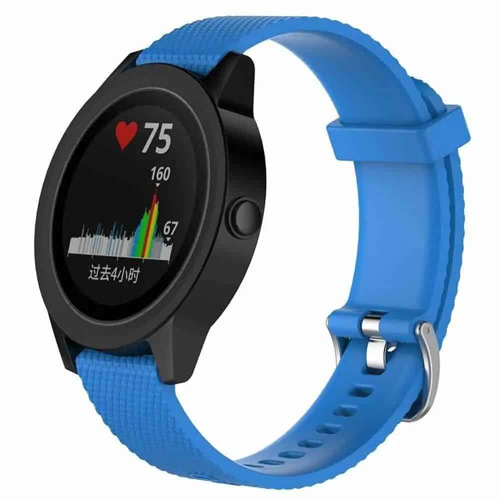 Garmin Vivoactive 3 /Garmin Forerunner 645 Music Silicone Wristband Adjustable Silicone Rubber Watch Band Kit (Blue)