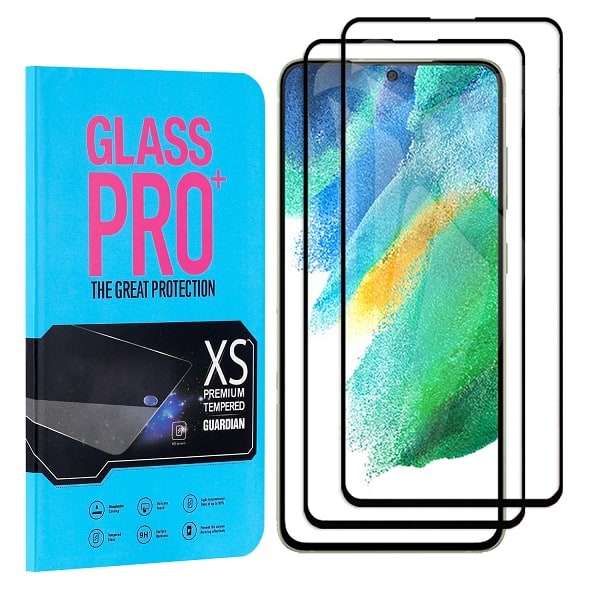 [2 Pack] For Samsung Galaxy S21 | S21 FE | S21+ /S21 Plus | S21 Ultra Full Coverage Tempered Glass Screen Protector Film Guard (Black)