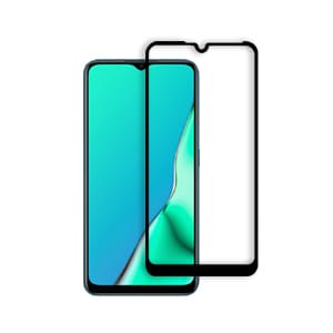 For Oppo A5 2020 /A9 2020 Full Cover Coverage Tempered Glass LCD Screen Protector Film Guard ( Black)