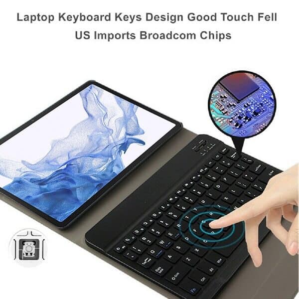 With Pencil Holder Samsung Galaxy Tab S8 11.0 X700X706 Detachable Wireless Bluetooth Keyboard Case, Lightweight Protective Slim Folio Leather Smart Cover