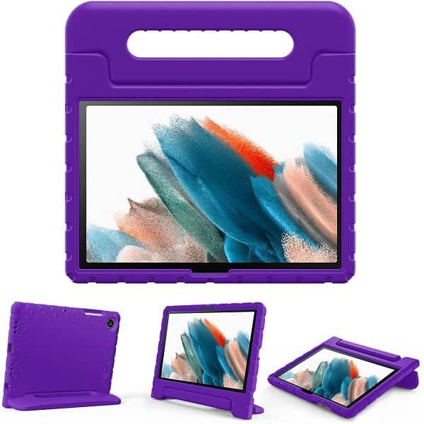 Samsung Galaxy Tab A8 Kids Case Shockproof Kickstand Cover (Purple)