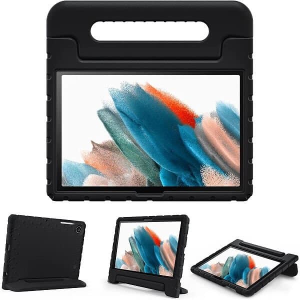 Samsung Galaxy Tab A8 Kids Case Shockproof Kickstand Cover (Black)