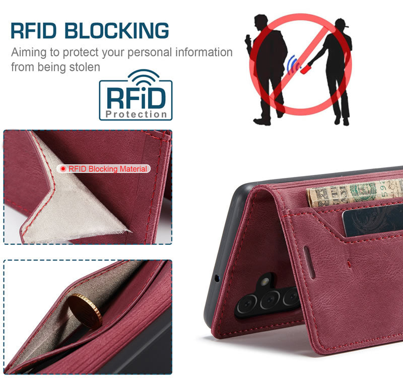 For Google Pixel 7 | 7A | 7 Pro Case RFID Blocking Retro Flip Premium Leather Card Holder Wallet Cover