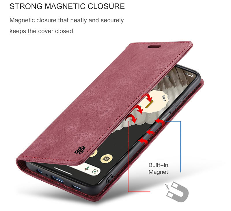 For Google Pixel 7 | 7A | 7 Pro Case RFID Blocking Retro Flip Premium Leather Card Holder Wallet Cover