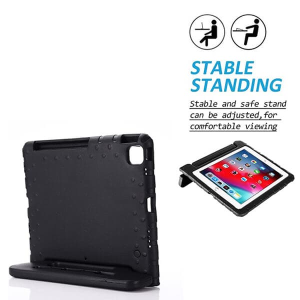 For Apple iPad Air 11 2024 Kids Eva Case, Kickstand Shockproof Heavy Duty Protective Stand Cover