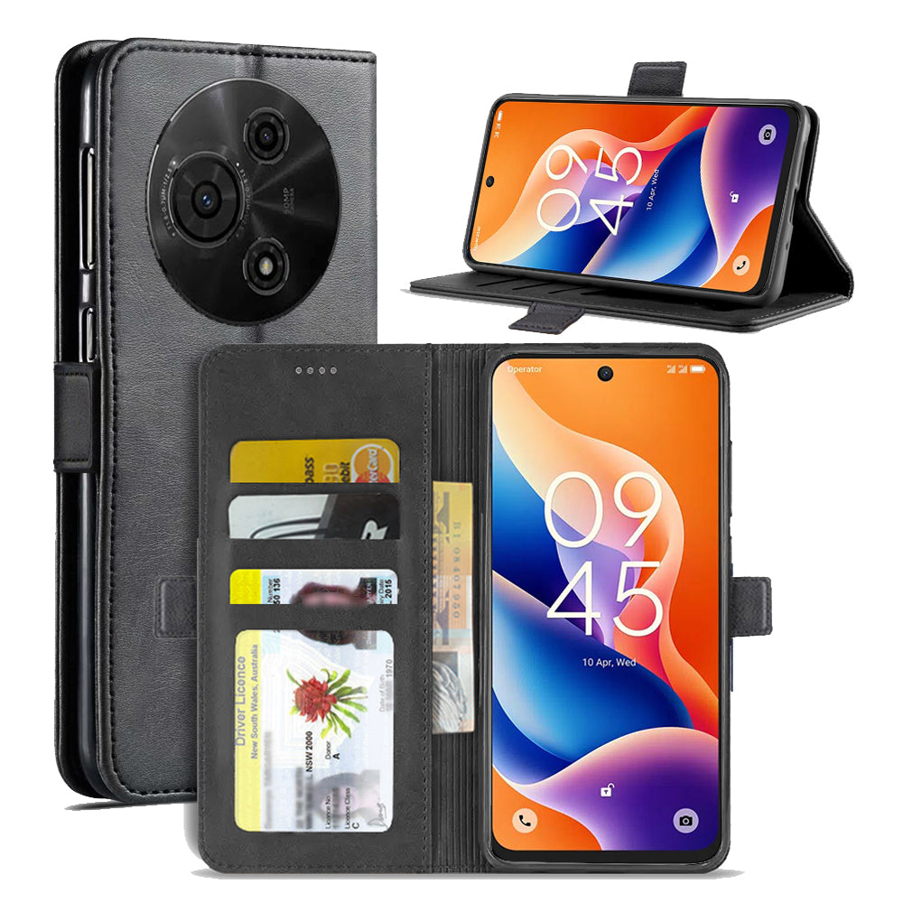For TCL 605 SE NxtPaper 5G Case Leather Card Holder Wallet Flip Cover