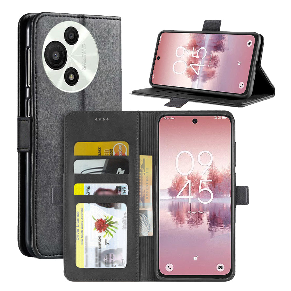 For TCL 605 SE NxtPaper 5G SupRShield Case Leather Card Holder Wallet Flip Cover