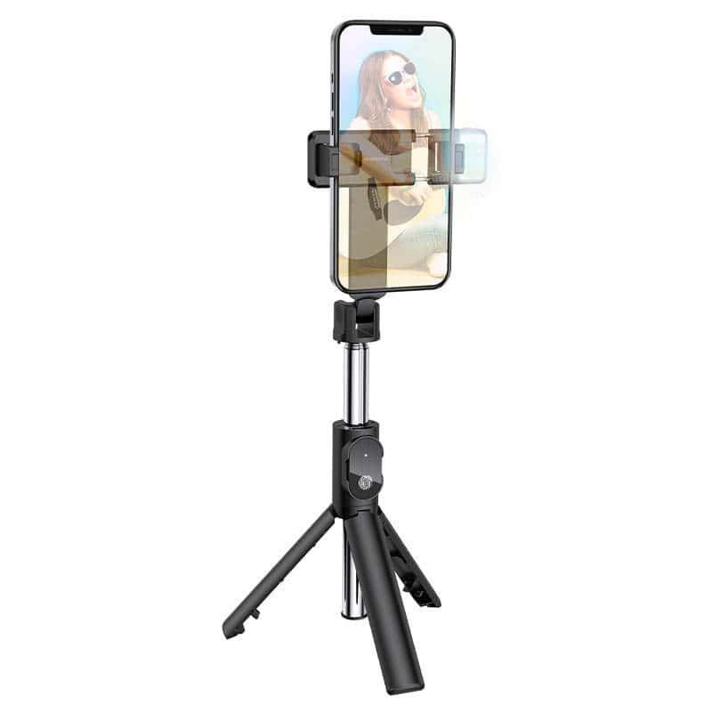 Borofone BY8 Wireless Remote Control Selfie Stick Tripod With Light Desktop Stand Portable Stretchable Mobile Phone Holder For All iPhone & Android
