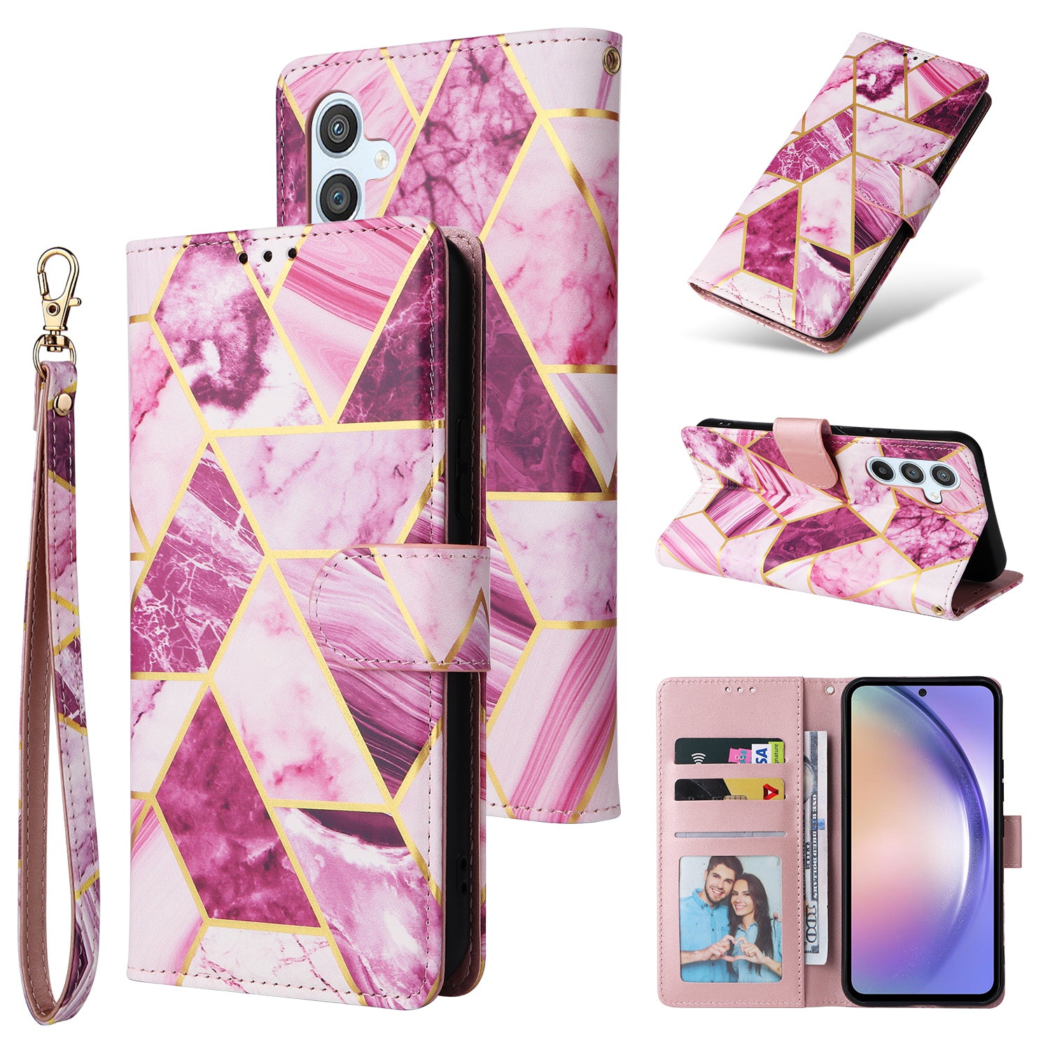 For Samsung Galaxy A55 5G Case Fashion Marble Painting Pattern Flip Wallet Leather Card Slots Stand Cover