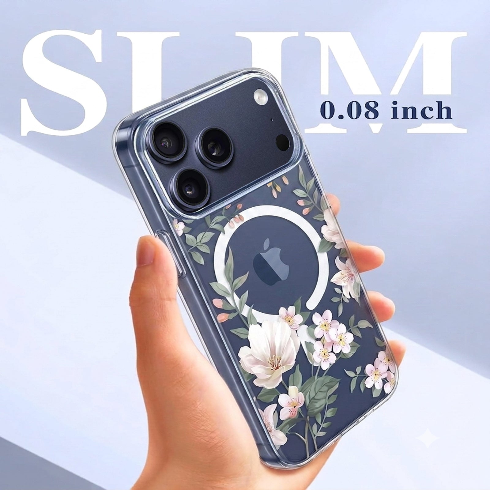 For Apple iPhone 17 Pro/18 Pro | 17 Pro Max / 18 Pro Max Clear Transparent MagSafe Magnetic Flower /Butterfly Pattern TPU Printed Back Case Cover