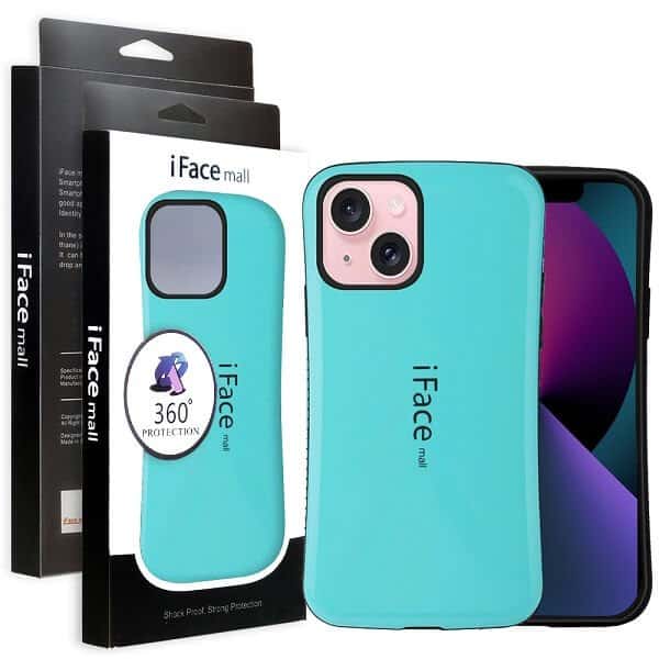iFace Case For iPhone 13 Slimming Drop Proof Shockproof Hard Silicone Back Cover (Mint)