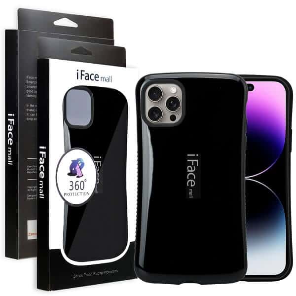 iFace Case For iPhone 14 14Pro14 Pro Max14 Plus Slimming Drop Proof Shockproof Hard Silicone Back Cover (Black)