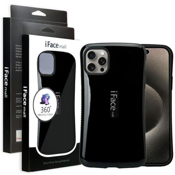 iFace Case For iPhone 15 15Pro15 Pro Max15 Plus Slimming Drop Proof Shockproof Hard Silicone Back Cover (Black)