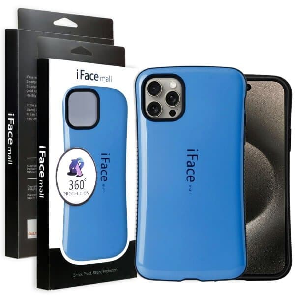 iFace Case For iPhone 15 15Pro15 Pro Max15 Plus Slimming Drop Proof Shockproof Hard Silicone Back Cover (Blue)