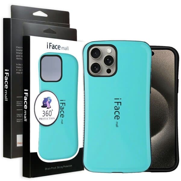 iFace Case For iPhone 15 15Pro15 Pro Max15 Plus Slimming Drop Proof Shockproof Hard Silicone Back Cover (Mint)