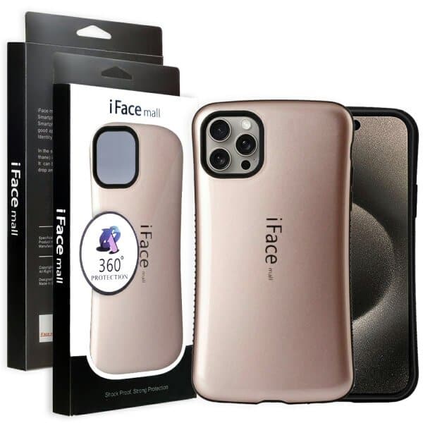 iFace Case For iPhone 15 15Pro15 Pro Max15 Plus Slimming Drop Proof Shockproof Hard Silicone Back Cover (Rose Gold)