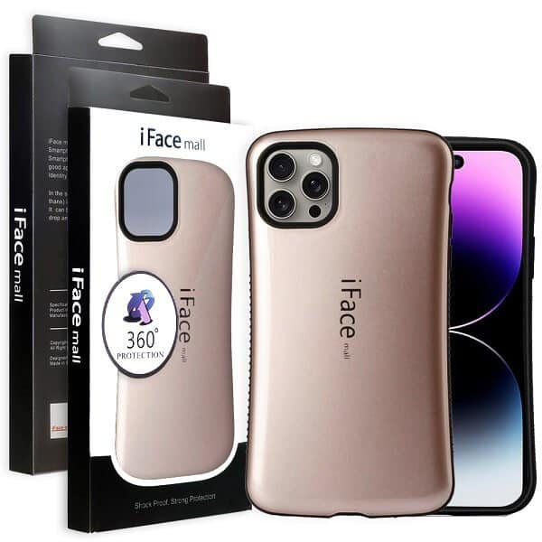 iFace Case For iPhone 14 14Pro14 Pro Max14 Plus Slimming Drop Proof Shockproof Hard Silicone Back Cover (Rose Gold)