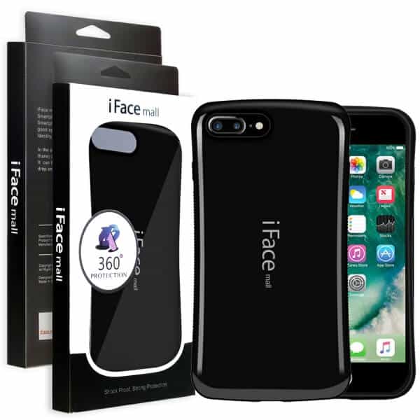 iFace Case For iPhone 7 Plus 8 Plus Slimming Drop Proof Shockproof Hard Silicone Back Cover (Black)