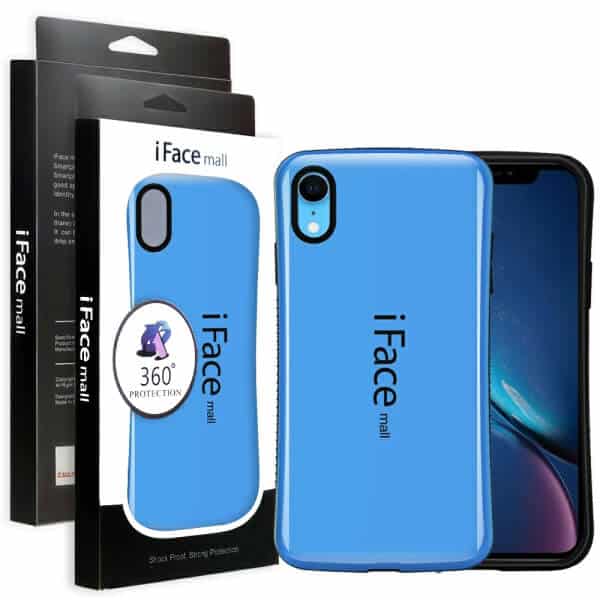 iFace Case For iPhone XR Slimming Drop Proof Shockproof Hard Silicone Back Cover (Blue)