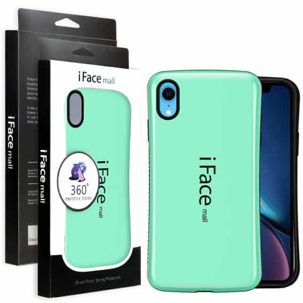 iFace Case For iPhone XR Slimming Drop Proof Shockproof Hard Silicone Back Cover (Mint)
