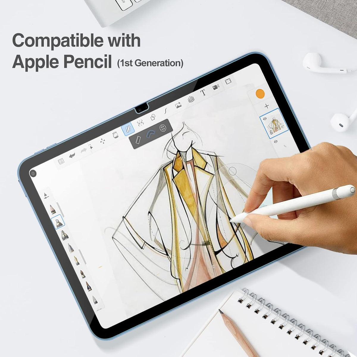 (2 Pack) For Apple iPad 11 inch A16/10th Gen 2022 10.9 inch Tempered Glass LCD Screen Protector Film Guard