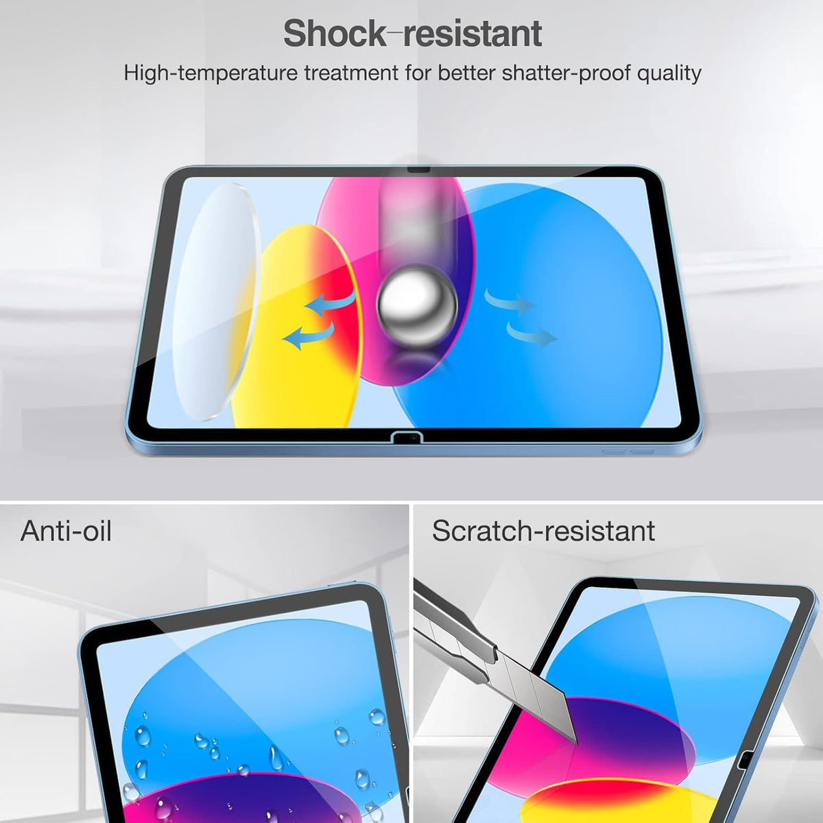 (2 Pack) For Apple iPad 11 inch A16/10th Gen 2022 10.9 inch Tempered Glass LCD Screen Protector Film Guard
