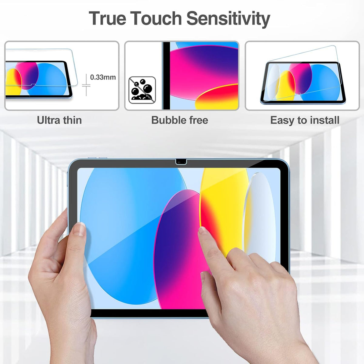 (2 Pack) For Apple iPad 11 inch A16/10th Gen 2022 10.9 inch Tempered Glass LCD Screen Protector Film Guard